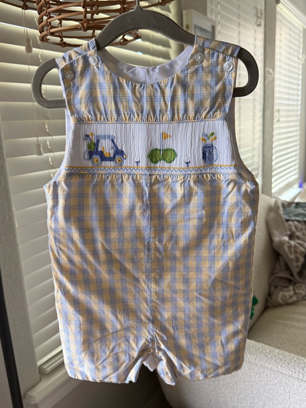 Anavini Hand-Smocked Golf Jon Jon (24M)